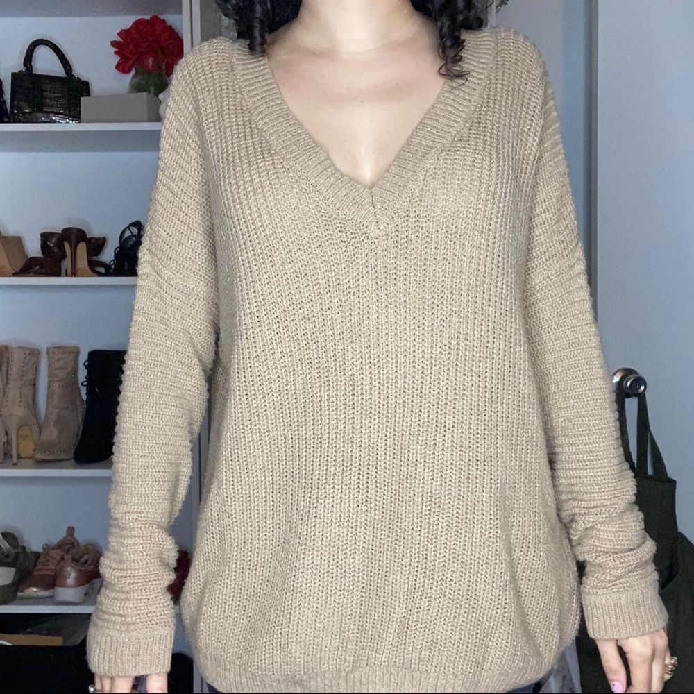 Open back oversized sweater